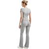 imageSUUKSESS Women 2 Piece Lounge Sets Going Out Y2K Foldover Pants Matching PajamasLight Grey