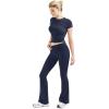 imageSUUKSESS Women 2 Piece Lounge Sets Going Out Y2K Foldover Pants Matching PajamasNavy