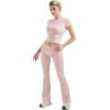 imageSUUKSESS Women 2 Piece Lounge Sets Going Out Y2K Foldover Pants Matching PajamasPink
