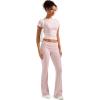 imageSUUKSESS Women 2 Piece Lounge Sets Going Out Y2K Foldover Pants Matching PajamasPink