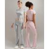imageSUUKSESS Women 2 Piece Lounge Sets Going Out Y2K Foldover Pants Matching PajamasPink