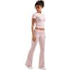 imageSUUKSESS Women 2 Piece Lounge Sets Going Out Y2K Foldover Pants Matching PajamasPink