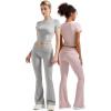 imageSUUKSESS Women 2 Piece Lounge Sets Going Out Y2K Foldover Pants Matching PajamasPink