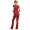 imageSUUKSESS Women 2 Piece Lounge Sets Going Out Y2K Foldover Pants Matching PajamasRed