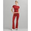 imageSUUKSESS Women 2 Piece Lounge Sets Going Out Y2K Foldover Pants Matching PajamasRed