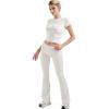 imageSUUKSESS Women 2 Piece Lounge Sets Going Out Y2K Foldover Pants Matching PajamasWhite