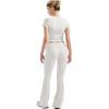 imageSUUKSESS Women 2 Piece Lounge Sets Going Out Y2K Foldover Pants Matching PajamasWhite