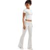 imageSUUKSESS Women 2 Piece Lounge Sets Going Out Y2K Foldover Pants Matching PajamasWhite