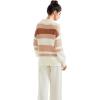 imageSUUKSESS Women 2 Piece Lounge Sets Oversized Quarter Zip Pullover Wide Leg PantsBeige Striped
