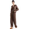 imageSUUKSESS Women 2 Piece Lounge Sets Oversized Quarter Zip Pullover Wide Leg PantsMocha