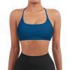 imageSUUKSESS Women 2 Piece Open Back Sports Bra Pack Strappy Workout Gym Yoga Crops1 Pack Blue  Black