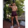 imageSUUKSESS Women 2 Piece Open Back Sports Bra Pack Strappy Workout Gym Yoga Crops1 Pack Dark Brown  White