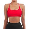 imageSUUKSESS Women 2 Piece Open Back Sports Bra Pack Strappy Workout Gym Yoga Crops1 Pack Red  Black