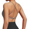 imageSUUKSESS Women 2 Piece Open Back Sports Bra Pack Strappy Workout Gym Yoga Crops1 Pack Red  Grey