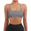 imageSUUKSESS Women 2 Piece Open Back Sports Bra Pack Strappy Workout Gym Yoga Crops1 Pack Red  Grey