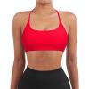 imageSUUKSESS Women 2 Piece Open Back Sports Bra Pack Strappy Workout Gym Yoga Crops1 Pack Red  Grey