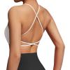 imageSUUKSESS Women 2 Piece Open Back Sports Bra Pack Strappy Workout Gym Yoga Crops1 Pack Red  White