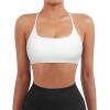 imageSUUKSESS Women 2 Piece Open Back Sports Bra Pack Strappy Workout Gym Yoga Crops1 Pack Red  White