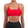 imageSUUKSESS Women 2 Piece Open Back Sports Bra Pack Strappy Workout Gym Yoga Crops1 Pack Red  White