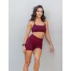 imageSUUKSESS Women 2 Piece Open Back Sports Bra Pack Strappy Workout Gym Yoga Crops1 Pack Wine Red  White