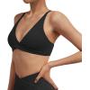 imageSUUKSESS Women 2 Piece Open Back Strappy Sports Bra Pack Twist V Neck Workout Crops2 Dark Brown  Black
