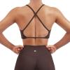 imageSUUKSESS Women 2 Piece Open Back Strappy Sports Bra Pack Twist V Neck Workout Crops2 White  Dark Brown