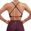 imageSUUKSESS Women 2 Piece Open Back Strappy Sports Bra Pack Twist V Neck Workout Crops2 Wine Red  Black