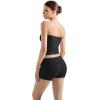 imageSUUKSESS Women 2 Piece Tube Top Double Lined Lounge Sets Modal Going Out Shorts Set Strapless Set Matching OutfitBlack