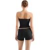 imageSUUKSESS Women 2 Piece Tube Top Double Lined Lounge Sets Modal Going Out Shorts Set Strapless Set Matching OutfitBlack
