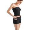 imageSUUKSESS Women 2 Piece Tube Top Double Lined Lounge Sets Modal Going Out Shorts Set Strapless Set Matching OutfitBlack