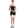 imageSUUKSESS Women 2 Piece Tube Top Double Lined Lounge Sets Modal Going Out Shorts Set Strapless Set Matching OutfitBlack