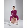 imageSUUKSESS Women 2 Piece Workout Sets Hidden Scrunch Butt Lifting Seamless Leggings Long Sleeve Yoga Crop TopsPurple