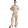 imageSUUKSESS Women 2 piece Fall outfits Matching Lounge Set Waffle Knit Sweater setsApricot