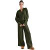imageSUUKSESS Women 2 piece Fall outfits Matching Lounge Set Waffle Knit Sweater setsGreen
