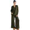 imageSUUKSESS Women 2 piece Fall outfits Matching Lounge Set Waffle Knit Sweater setsGreen