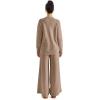 imageSUUKSESS Women 2 piece Fall outfits Matching Lounge Set Waffle Knit Sweater setsKhaki