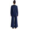 imageSUUKSESS Women 2 piece Fall outfits Matching Lounge Set Waffle Knit Sweater setsNavy Blue