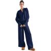imageSUUKSESS Women 2 piece Fall outfits Matching Lounge Set Waffle Knit Sweater setsNavy Blue