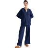 imageSUUKSESS Women 2 piece Fall outfits Matching Lounge Set Waffle Knit Sweater setsNavy Blue