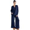 imageSUUKSESS Women 2 piece Fall outfits Matching Lounge Set Waffle Knit Sweater setsNavy Blue