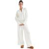 imageSUUKSESS Women 2 piece Fall outfits Matching Lounge Set Waffle Knit Sweater setsWhite