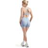 imageSUUKSESS Women 3 piece Workout Sets Padded Strappy Sports Bra Booty Shorts Set1 Candy Tie Dye