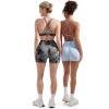 imageSUUKSESS Women 3 piece Workout Sets Padded Strappy Sports Bra Booty Shorts Set1 Candy Tie Dye