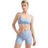 imageSUUKSESS Women 3 piece Workout Sets Padded Strappy Sports Bra Booty Shorts Set1 Candy Tie Dye