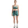 imageSUUKSESS Women 3 piece Workout Sets Padded Strappy Sports Bra Booty Shorts Set1 Deep Green Tie Dye