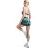 imageSUUKSESS Women 3 piece Workout Sets Padded Strappy Sports Bra Booty Shorts Set1 Deep Green Tie Dye