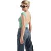 imageSUUKSESS Women Backless Sexy Going Out Tops Double Lined Open Back Y2k Basic Tee ShirtsAqua