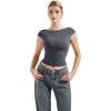 imageSUUKSESS Women Backless Sexy Going Out Tops Double Lined Open Back Y2k Basic Tee ShirtsAsh