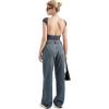 imageSUUKSESS Women Backless Sexy Going Out Tops Double Lined Open Back Y2k Basic Tee ShirtsAsh