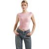 imageSUUKSESS Women Backless Sexy Going Out Tops Double Lined Open Back Y2k Basic Tee ShirtsBlush